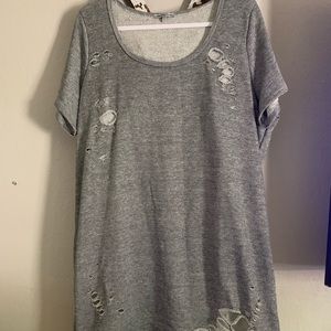 Charlotte Russe grey destroyed dress size 2x nwot